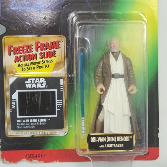 Vintage Stars Wars Obi-Wan Ben Kenobi With Lightsaber Freeze Frame Action Slide - Picture 3 of 6